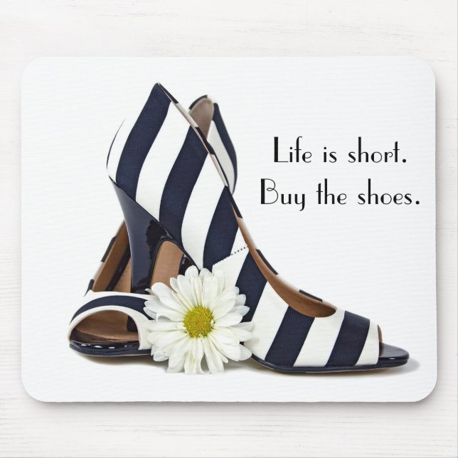 Striped High Heels with Daisy Mouse Mat (Front)