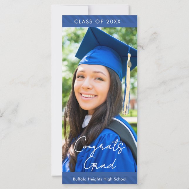 Striped High School Graduation Party Invitation (Front)