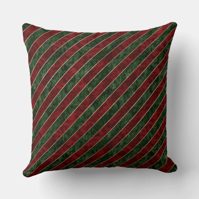  Striped Holiday Throw Pillow (Back)