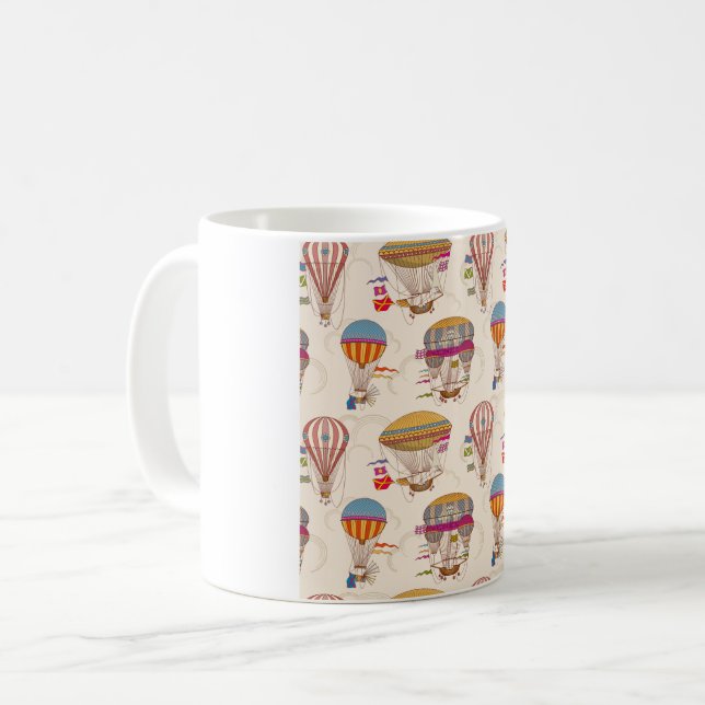 Striped Hot Air Balloons Coffee Mug (Front Left)