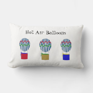 Striped Hot Air Balloons Lumbar Cushion