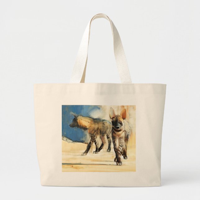 Striped Hyaenas 2010 Large Tote Bag (Front)