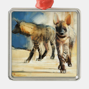 Striped Hyaenas 2010 Metal Tree Decoration