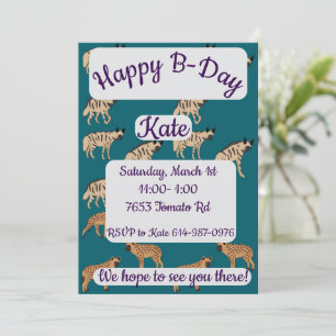Striped Hyenas Happy Birthday Invitation