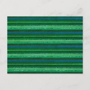 Striped Japanese Woodcut Textile Postcard