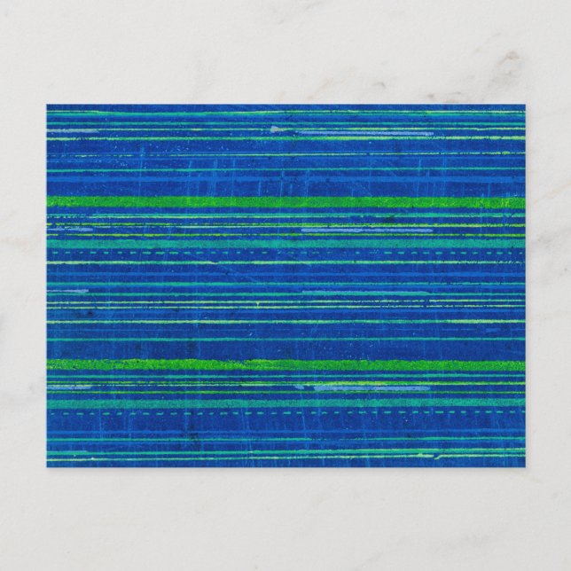 Striped Japanese Woodcut Textile Postcard (Front)