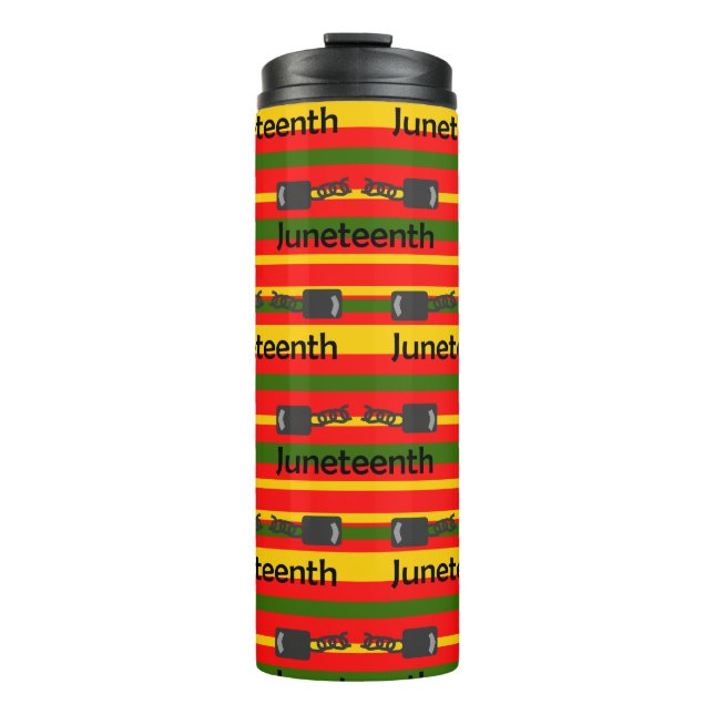 Striped Juneteenth  Thermal Tumbler (Front)