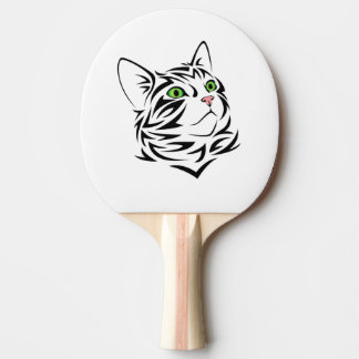 Striped Kitty with Green Eyes Ping Pong Paddle