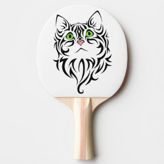 Striped Kitty with Green Eyes Ping Pong Paddle