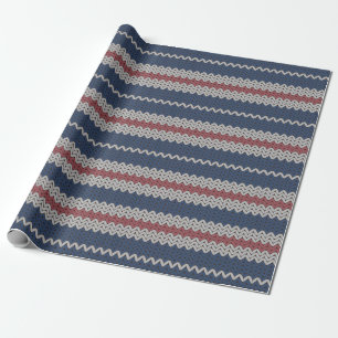 Striped Knitted Textile Wrapping Paper