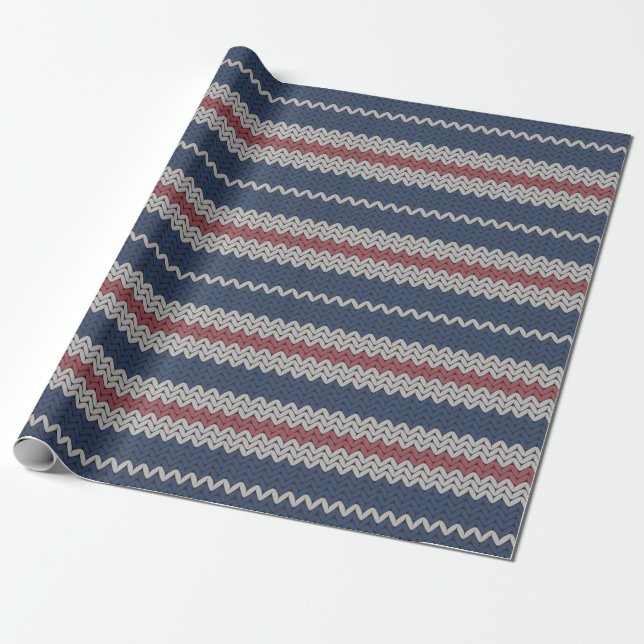 Striped Knitted Textile Wrapping Paper (Unrolled)