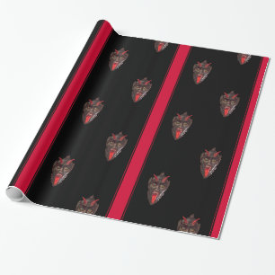 Striped Krampus Wrapping Paper