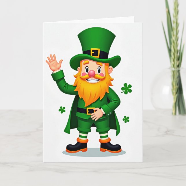 Striped Leprechaun Luck Card (Front)