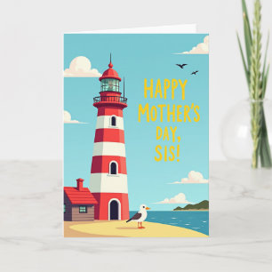 Striped Lighthouse Happy Card