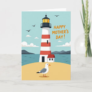 Striped Lighthouse Mothers Day Card