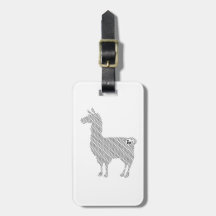 Striped Llama Luggage Tag