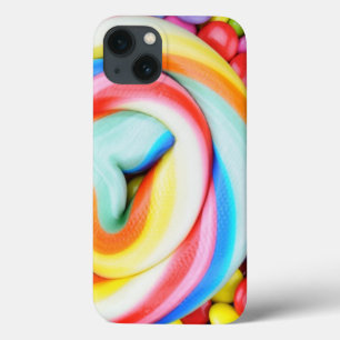 Striped Lollipop And Multicolored Smarties iPhone 13 Case