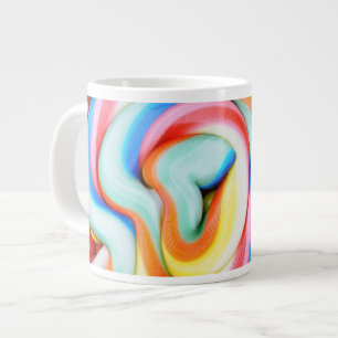 Striped Lollipop And Multicolored Smarties Large Coffee Mug