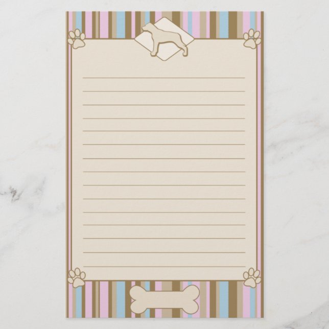 Striped Louisiana Catahoula Leopard Dog Stationery (Front)