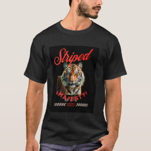 Striped Majesty, tiger and cat outline T-Shirt