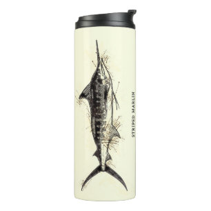 Striped marlin Vintage Fisherman Gift Idea Artwork Thermal Tumbler