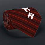 Striped Maroon Dentistry Initialised Teeth Tie<br><div class="desc">An elegant professional green striped tie featuring two teeth covered in yours or your gift recipient's initials.</div>