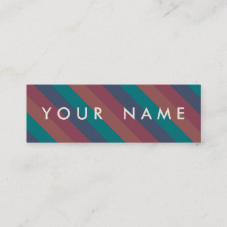 Striped Marsala, Teal, Berry & Blue Custom Skinny Mini Business Card