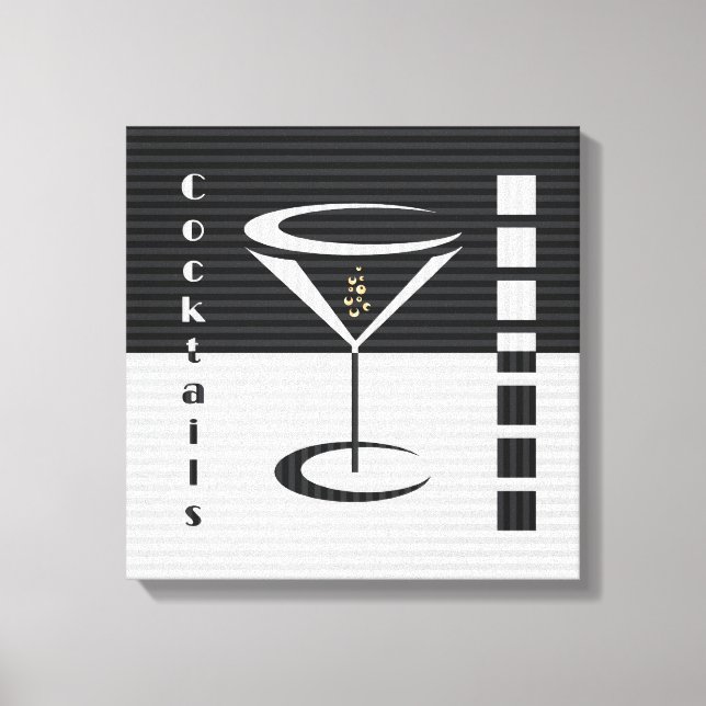 Striped Martini Canvas Print (Front)