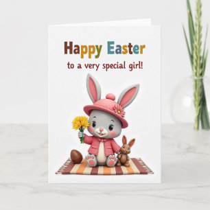Striped Mat Happy Easter Card