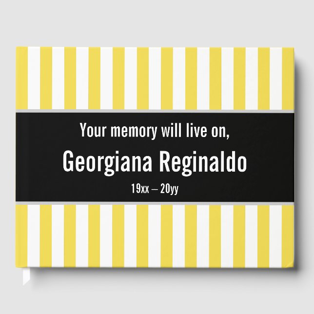 Striped Memorial Guestbook (Front)