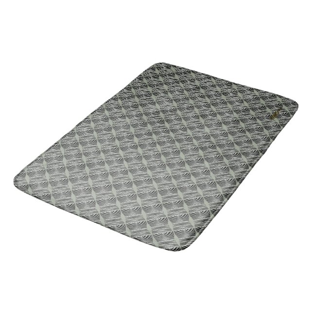 Striped Mint Zebra Pattern (customise your colour) Bath Mat (Angled)