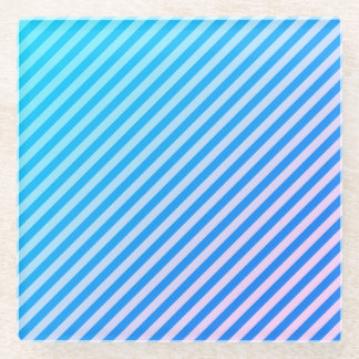 Striped Modern Coaster in Aqua and Pink