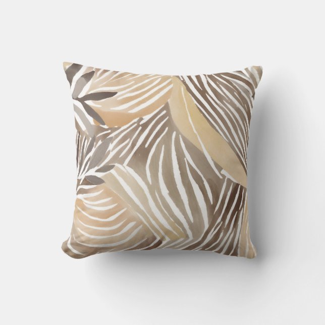Striped Modern Neutral Beige Simple Cushion (Front)