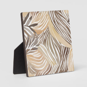 Striped Modern Neutral Beige Simple Plaque
