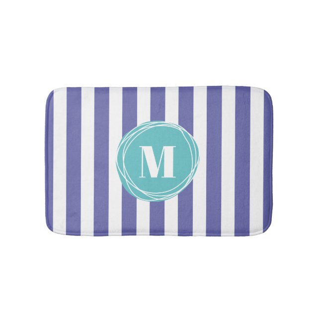 Striped Monogram Bath Mat (Front)