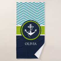 Striped, Monogram, Elegant, Nautical, Modern,