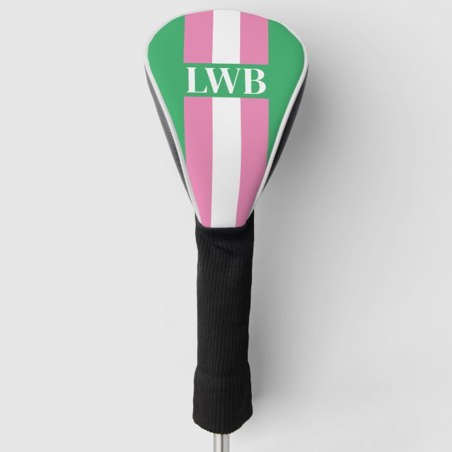 Striped Monogram | Ladies Golf Cover (Front)