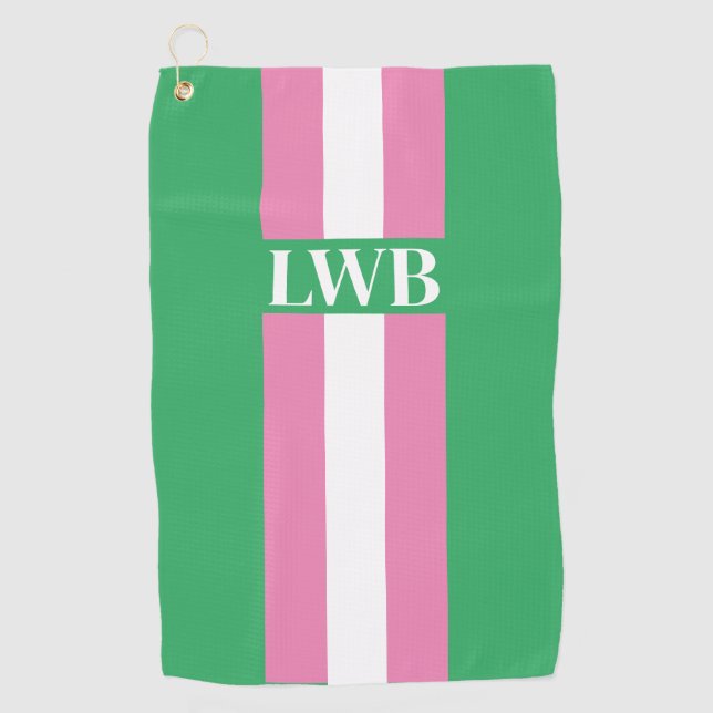 Striped Monogram | Ladies Golf Towel (Front)