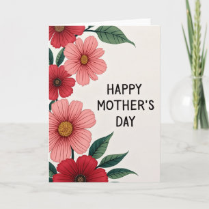 Striped Mothers Day Floral Tribute Card