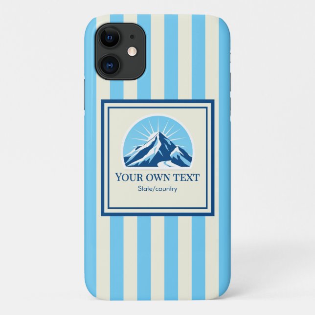 Striped Mountain ski resort name Case-Mate iPhone Case (Back)