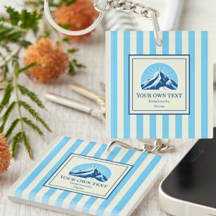 Striped Mountain ski resort name Key Ring