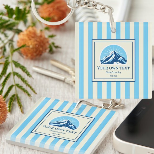 Striped Mountain ski resort name Key Ring (Creator Uploaded)