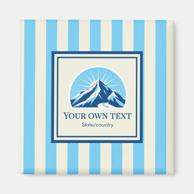Striped Mountain ski resort name Magnet (Front)