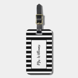 Striped Mrs. Luggage Tag
