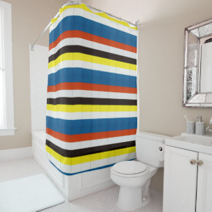 Striped Multicolored Shower Curtain
