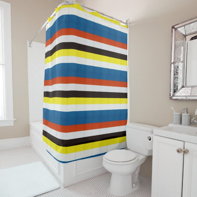Striped Multicolored Shower Curtain (In Situ)