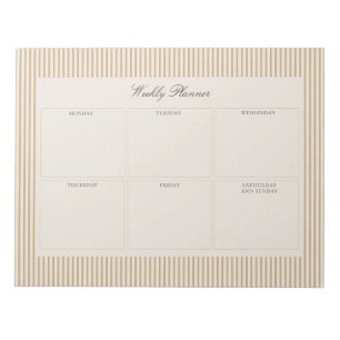 Striped Mustard Weekly Planner tearaway notepad