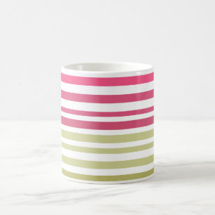 striped olive pink  coffee mug