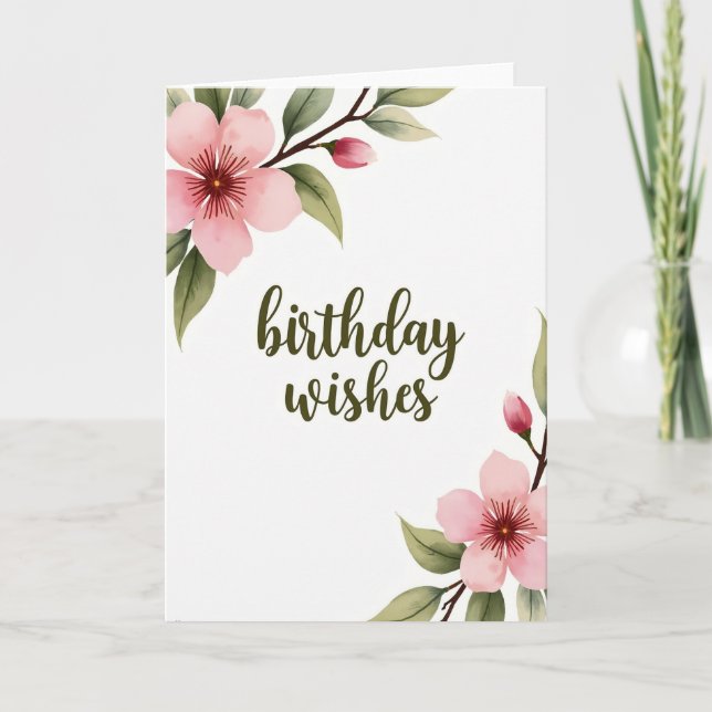 Striped Olive Script Card (Front)