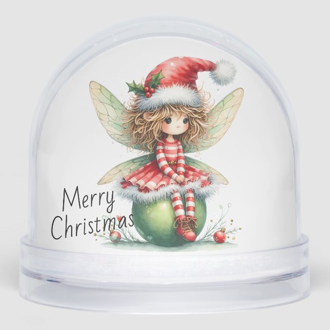 Striped Ornament Fairy  Snowglobe (Front)